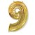Número 9 Dourado 26" 66CM Balão Metalizado Decorar Grab - Imagem 2