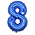Número 8 Azul 26" 66CM Balão Metalizado Decorar Grab - Imagem 1