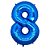 Número 8 Azul 26" 66CM Balão Metalizado Decorar Grab - Imagem 2