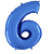 Número 6 Azul 26" 66CM Balão Metalizado Decorar Grab - Imagem 1