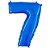 Número 7 Azul 26" 66CM Balão Metalizado Decorar Grab - Imagem 2