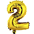 Número 2 Dourado 1M Balão Grande Metalizado Decoração Festa - Imagem 1