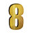 Número 8 Balão Metalizado Dourado 16" 40Cm Decorativo 3Guris - Imagem 1
