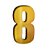 Número 8 Balão Metalizado Dourado 16" 40Cm Decorativo 3Guris - Imagem 1