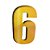 Número 6 Balão Metalizado Dourado 16" 40Cm Decorativo 3Guris - Imagem 1