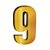 Número 9 Balão Metalizado Dourado 16" 40Cm Decorativo 3Guris - Imagem 1