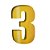 Número 3 Balão Metalizado Dourado 16" 40Cm Decorativo 3Guris - Imagem 1