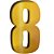 Número 8 Balão Metalizado Dourado 100CM 1M Decorativo 3Guris - Imagem 2