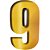 Número 9 Balão Metalizado Dourado 100CM 1M Decorativo 3Guris - Imagem 2
