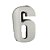 Número 6 Balão Metalizado Prata 16" 40Cm Decorativo 3Guris - Imagem 2