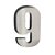 Número 9 Balão Metalizado Prata 16" 40Cm Decorativo 3Guris - Imagem 1