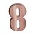 Número 8 Balão Metalizado Rose Gold 16" 40Cm Decorativo 3Guris - Imagem 2