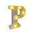 Letra Led P Plástico Branco 16Cm Luz Amarela Decorativo - Imagem 2