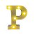 Letra Led P Plástico Branco 16Cm Luz Amarela Decorativo - Imagem 1