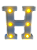Letra Led H Plástico Branco 16Cm Luz Amarela Decorativo - Imagem 1