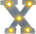 Letra Led X Plástico Branco 16Cm Luz Amarela Decorativo - Imagem 1