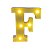 Letra Led F Plástico Branco 16Cm Luz Amarela Decorativo - Imagem 1