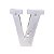 Letra Led V Plástico Branco 16Cm Luz Amarela Decorativo - Imagem 3