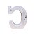 Letra Led C Plástico Branco 16Cm Luz Amarela Decorativo - Imagem 3