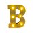 Letra Led B Plástico Branco 16Cm Luz Amarela Decorativo - Imagem 1