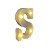 Letra Led S Plástico Branco 16Cm Luz Amarela Decorativo - Imagem 2