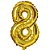 Número 8 Balão Metalizado Dourado 26" 65Cm Decoração É Festa - Imagem 2