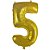 Número 5 Balão Metalizado Dourado 26" 65Cm Decoração É Festa - Imagem 1