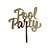 Topo de Bolo Pool Party Dourado Decoração Acrílico 15,5cmx15cm - Imagem 2