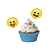 Bandeirinha Plaquinha Topper Emoji Docinhos Decoração 8un - Imagem 1