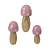 Trio De Cogumelos Pinus Rosa Bebê Decorativos Festa Bosque - Imagem 1