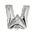 Letra W Maiúscula 16" 41cm Prata Metalizado C/Vareta Não Flutua - Imagem 4