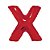 Letra X 16" 41cm Vermelha Metalizado C/Vareta Não Flutua - Imagem 1