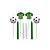 Vela Kit Futebol Verde E Branco Decoração Divertida 5cm 8pçs - Imagem 1