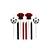 Vela Kit Futebol Vermelho e Preto Decoração Divertida 5cm 8pçs - Imagem 3