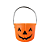 Balde Abóbora Alça Preta Decorativo Festa De Halloween Doces - Imagem 1