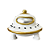 Nave Espacial De Resina Prata Com Dourado Decorativa Estante - Imagem 1