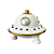 Nave Espacial De Resina Prata Com Dourado Decorativa Estante - Imagem 2
