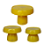 Kit Boleiras Cogumelo P M G Só Boleiras Amarelo Gema - Imagem 1