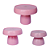 Kit Boleiras Cogumelo P M G Só Boleiras Rosa Bebê - Imagem 1