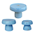 Kit Boleiras Cogumelo P M G Só Boleiras Azul Bebê - Imagem 1