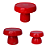 Kit Boleiras Cogumelo P M G Só Boleiras Vermelho - Imagem 1