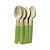 Colher De Madeira Verde 14CM Decorativa Festas 10un - Imagem 1