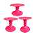 Kit Pratos Mosaico Só Boleiras Neon Rosa Alto Médio Baixo - Imagem 1
