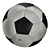 Prato De Papel Bola De Futebol Preto Branco 18Cm 08un Festa - Imagem 1