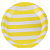 Prato De Papel Listrado Amarelo 18Cm 10uni Decoração Festas - Imagem 1