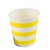 Copo De Papel Listrado Amarelo Branco Festa 270ml 10 un - Imagem 2