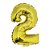 Número 2 Metalizado 16" 41cm Dourado Balão C/Vareta Não Flutua - Imagem 1