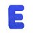 Letra E Maiúscula Azul Glitter Brilho EVA Decoração 2x12,5CM - Imagem 1