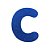Letra C Maiúscula Azul Glitter Brilho EVA Decoração 2x12,5CM - Imagem 1