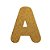 Letra A Maiúscula Dourado Glitter Brilho EVA Decoração 2x12,5CM - Imagem 3